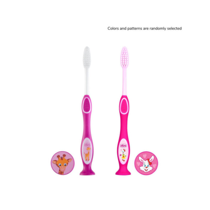 chicco milk teeth toothbrush 3 6 years pink purple