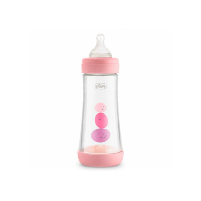 chicco perfect 5 fast flow bottle 4m pink 300ml