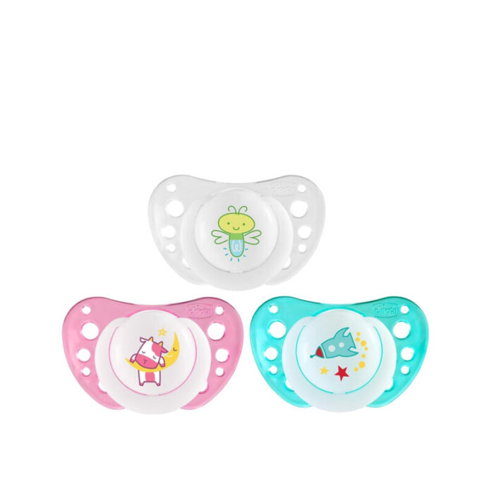 chicco physio air glow in the dark pacifier 16 36m