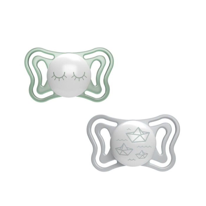 chicco physio light glow in the dark pacifier 16 36m green grey