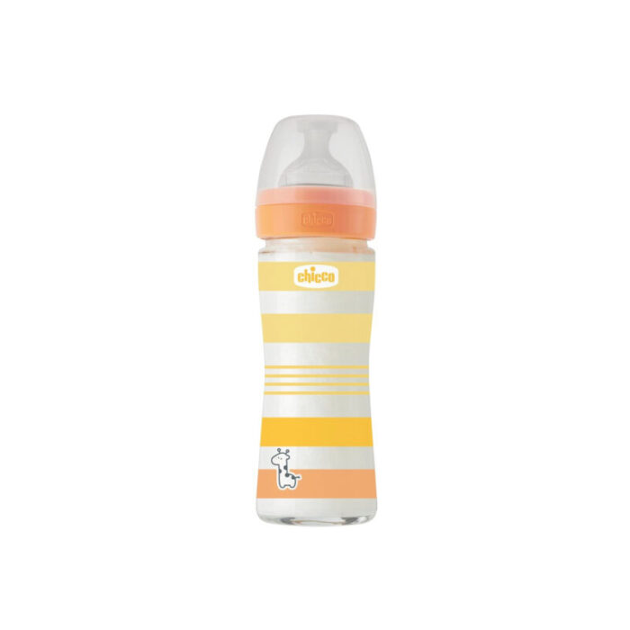 chicco well being slow flow bottle 0m orange 240ml