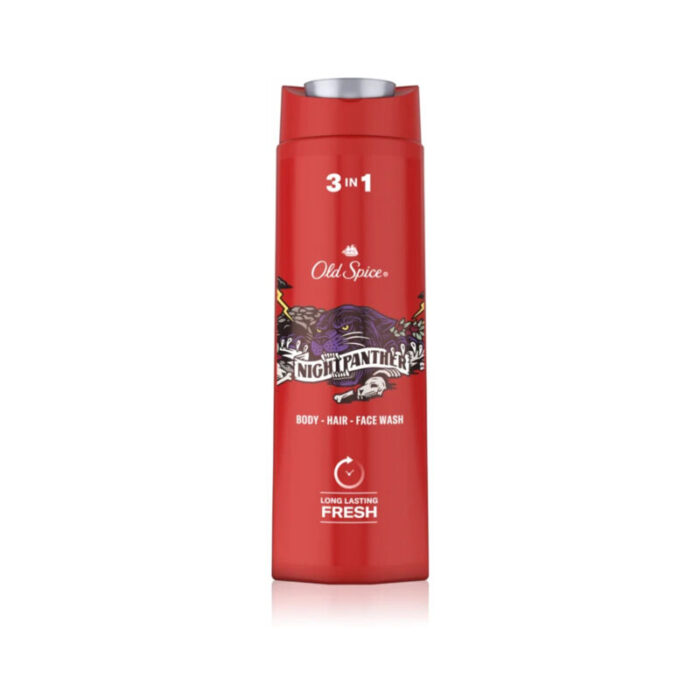 old spice nightpanther 3 in 1 shower gel shampoo 400ml