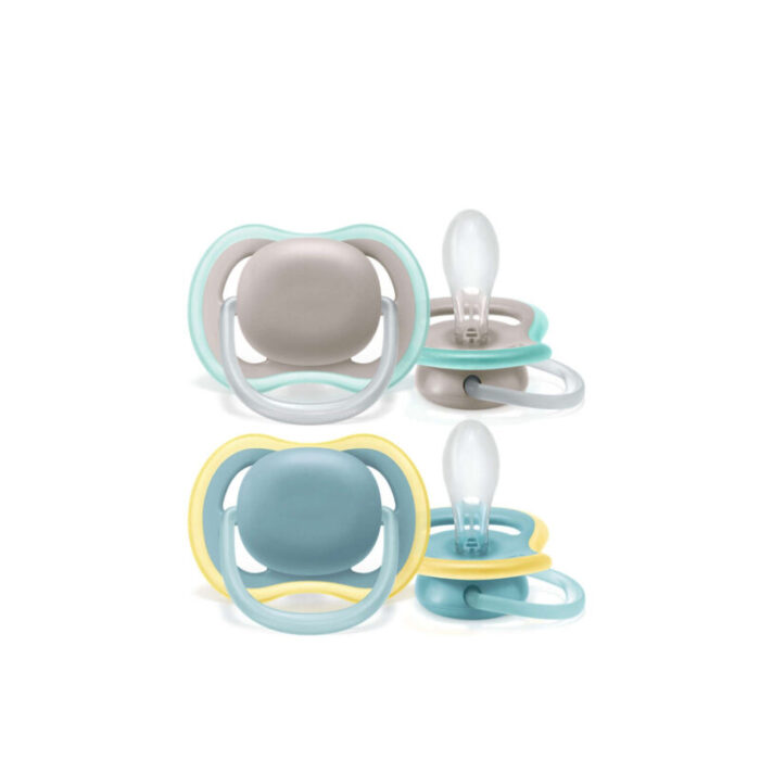 philips avent ultra air pacifier 18m grey blue