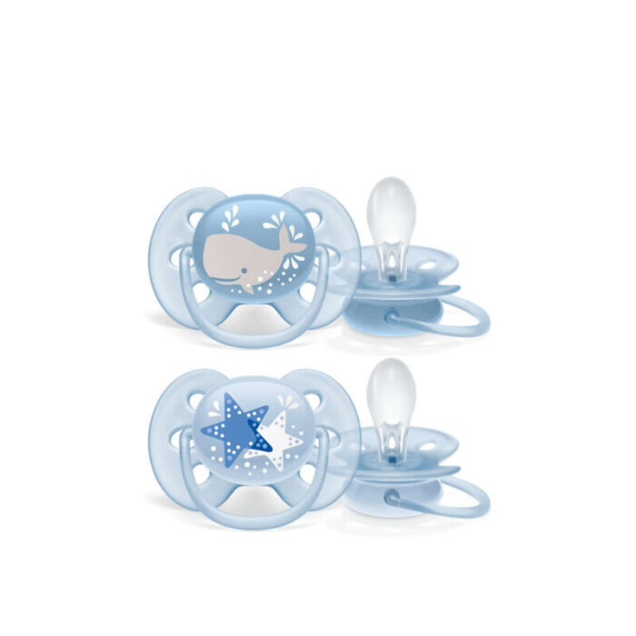 philips avent ultra soft pacifier 6 18m blue